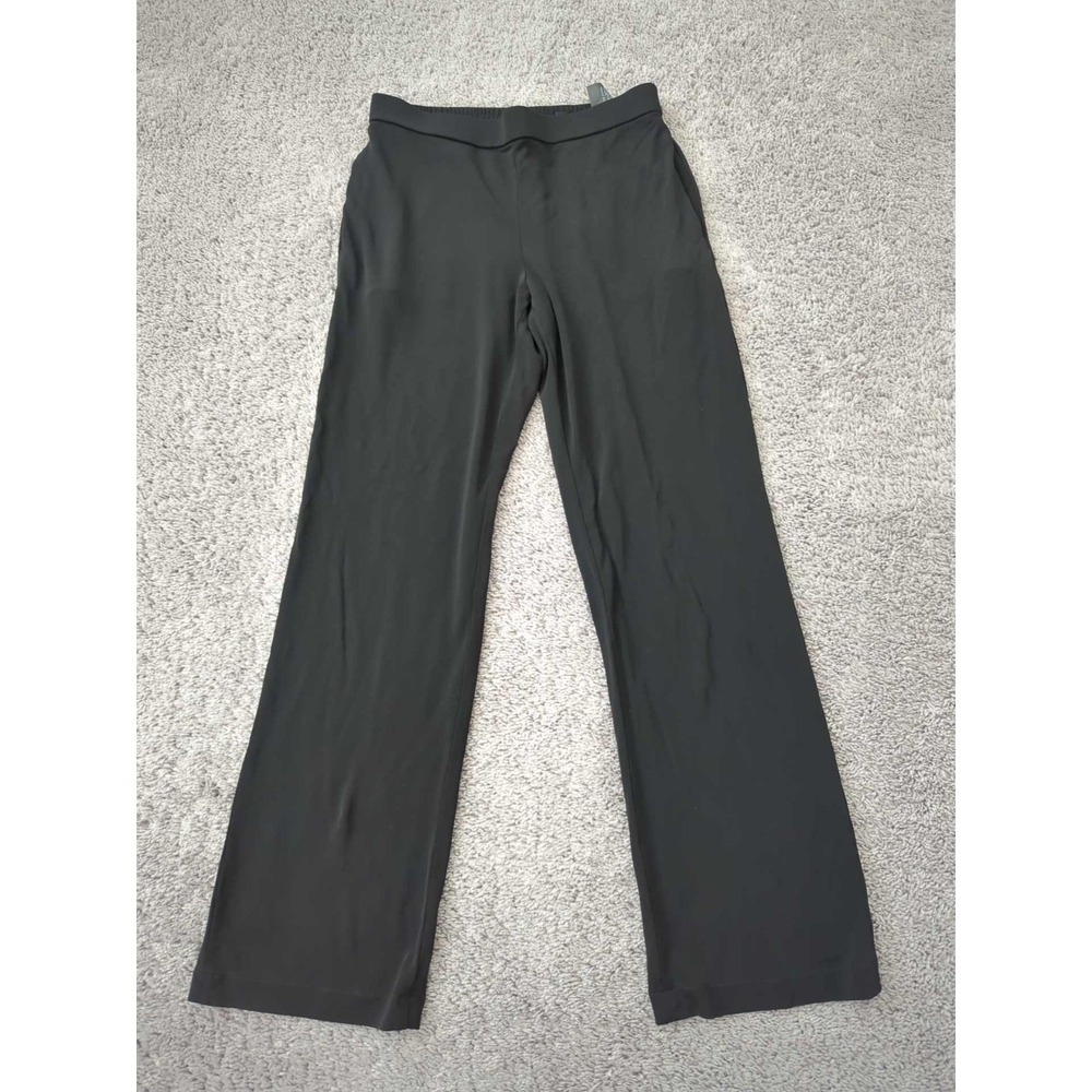 Theory Pants Womens 4 Black Pull On Mid Rise Wide Leg Stretch Lounge Casual